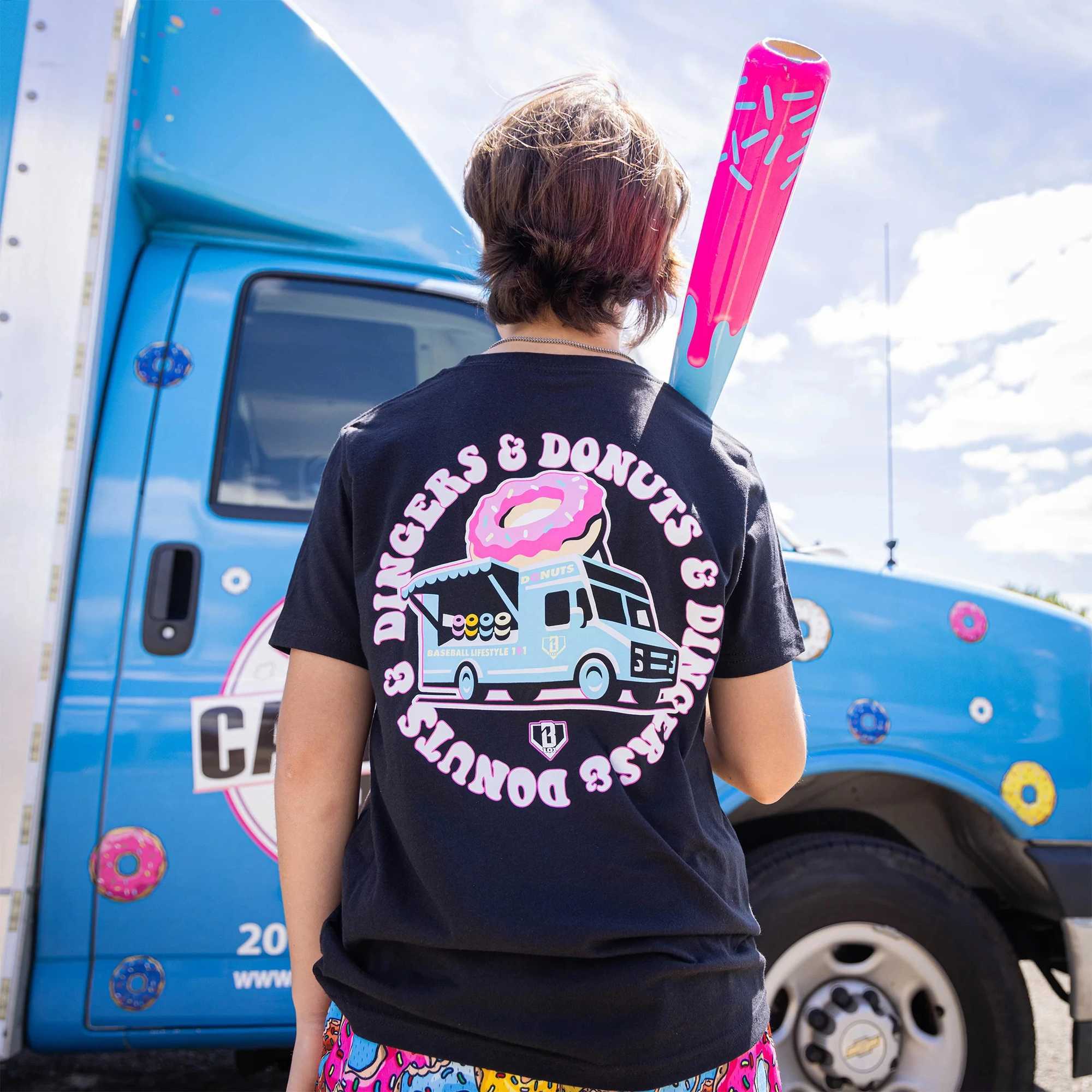 Donut Truck Youth Tee Baseball Lifestyle 101 2026 Summer New Boys T-shirt Mens Womens Parent Child Wear Cotton T-shirt J250328