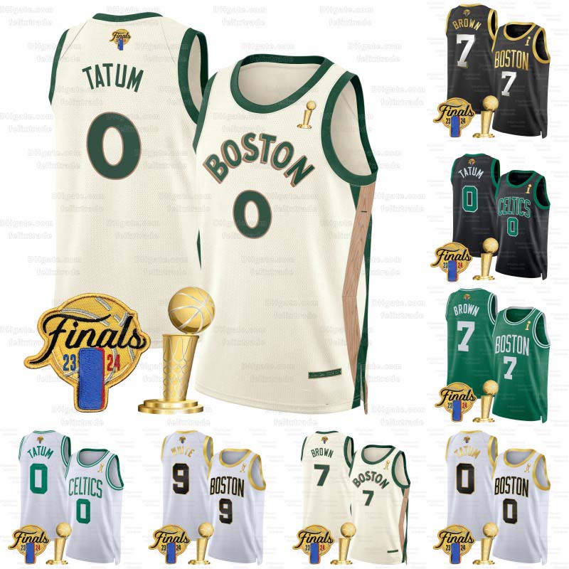 Jayson 0 Tatum Bostons 2024 Champions de la finale Maillot de basket-ball Jaylen 7 Brown Jrue 4 Holiday Celticess Al 42 Horford Derrick 9 Kristap