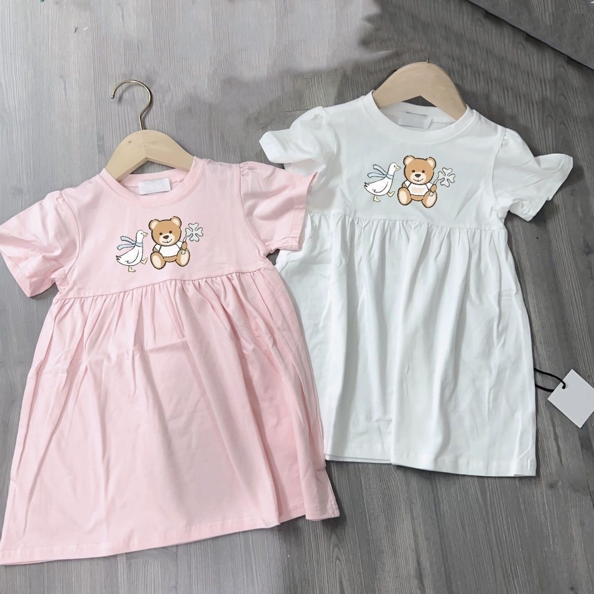 designer Baby Dress clothes kids toddler girls fashion summer baby children pink white blue dress-image-1099397184