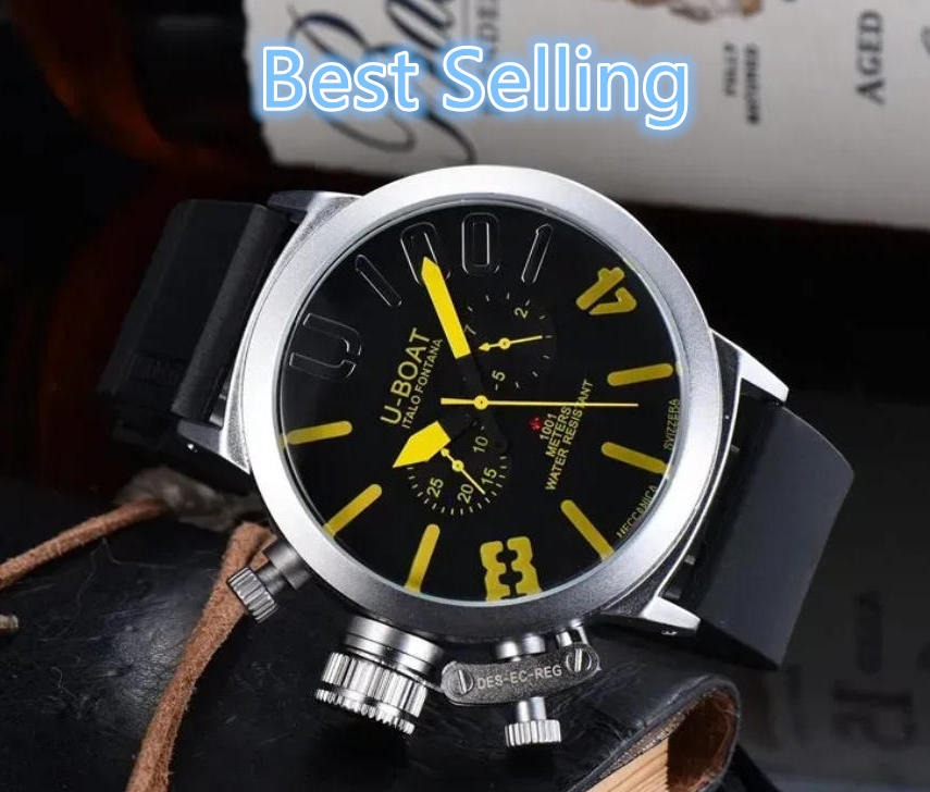 U Big Boat Men Wrist Watch Five Stitches Sapphire Automatic Mechanical Watches Men 039 Sports Silver Black Rubber Classic Round Luxury Brand Watch S
