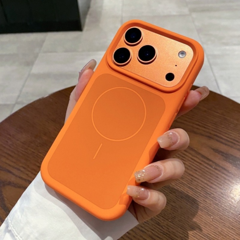Double Layer Fine Ring Magnetic Case for iPhone Liquid Silicone Matte Cover-image-1099376707