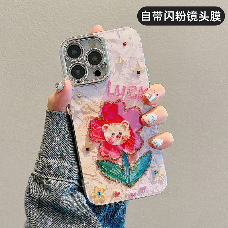 Fresh Floral Case with Bracelet for iPhone, Summer New Style for Women-image-1099368919