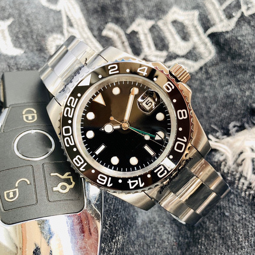Green Needle GMT2 Designer Mens Watch High Quality 2813 Automatic Mechanical Movement Double Time Zone Rotating bezel Stainless Steel Watches-image-1099541793