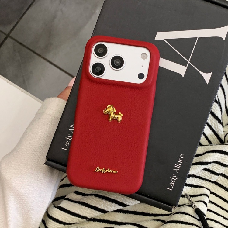 New Year Style Golden 3D Pony Letters Case for iPhone-image-1099379765