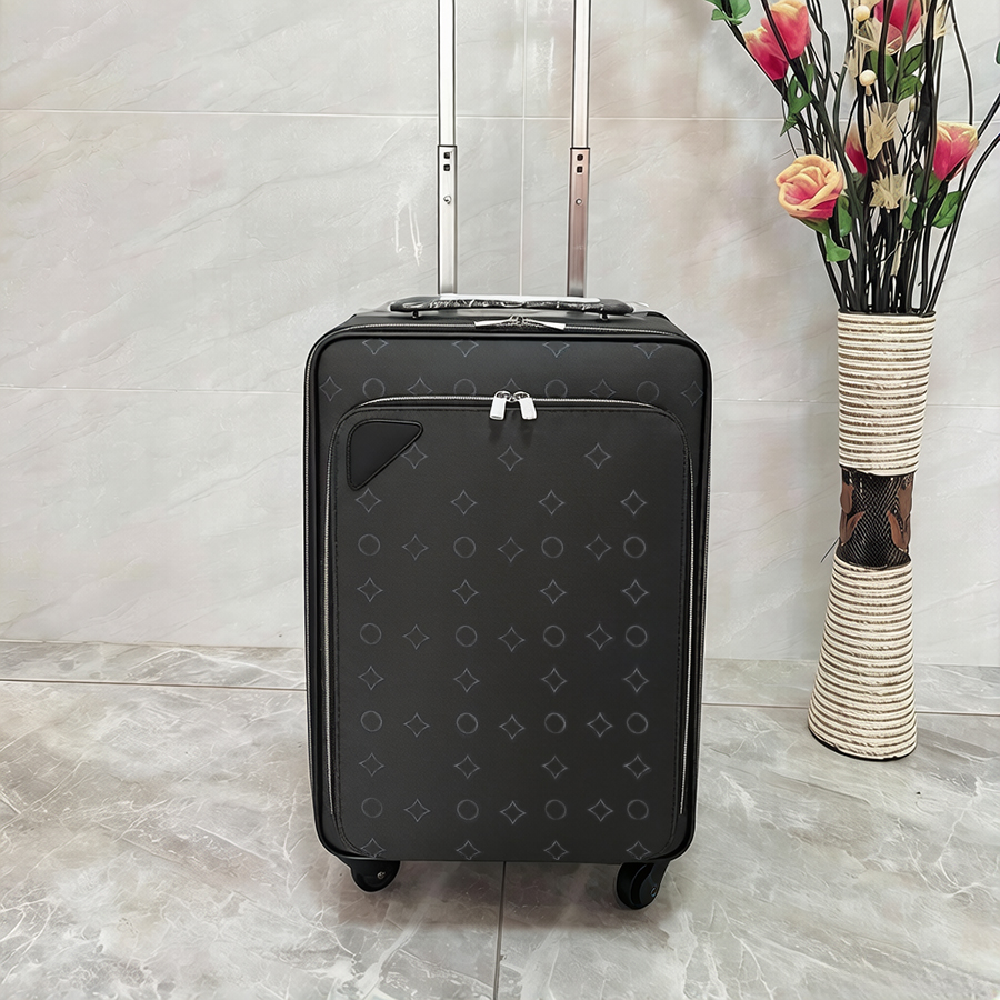 Valise en cuir véritable Valise de créateur Bagages de luxe Unisexe Boîtes aux lettres à fleurs Boîtier de chariot Sac de voyage Grande capacité