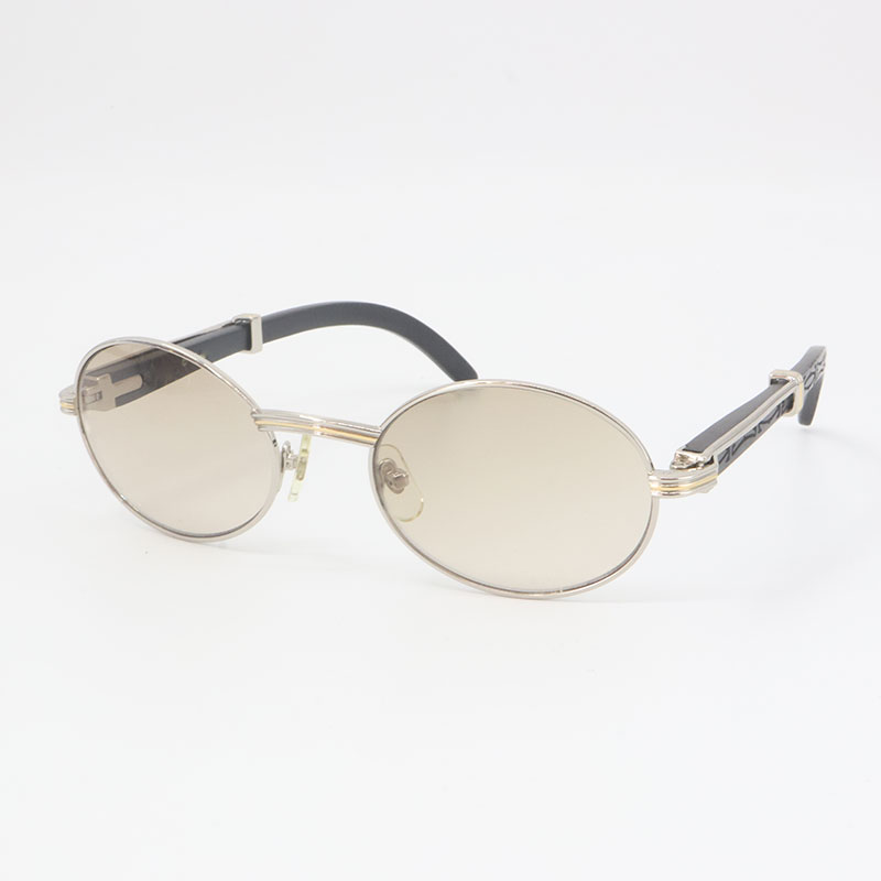 Lunettes de soleil en bois vintage en or 18 carats en gros Cadres en métal de mode en bois véritable pour hommes Lunettes 7550178 ovale Taille57