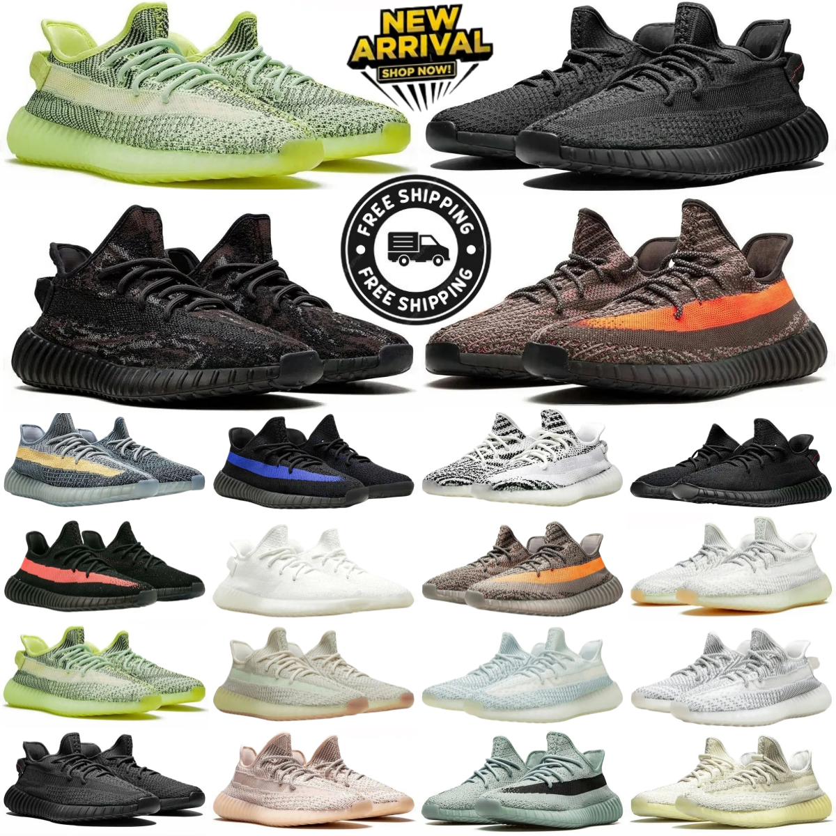 Free shipping 350 shoes designer men sports casual shoes boost v2 black white gray blue pink green lightweight classic retro mens and womens outd