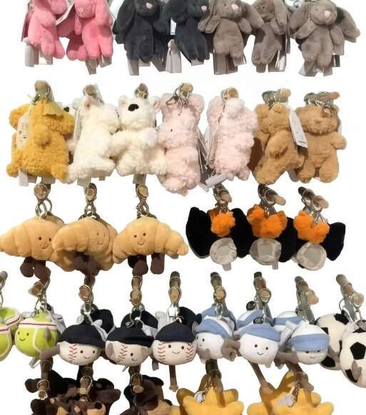Designer Candy Keychains Soft Two-Tone Cotton Pendant Accessories Car or Bag - Cute Plush Doll Gifts for Halloween and Christmas-image-1099458142