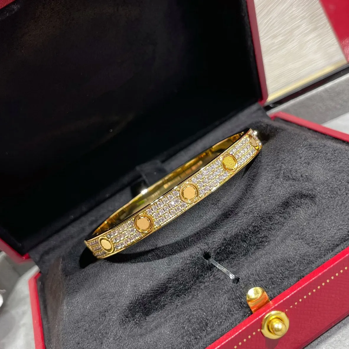 designer bracelet bangle v-gold tarnish screw women diamond bracelet gold silver rose jewelry woman party daily outfit luxury brand gift wholesale a