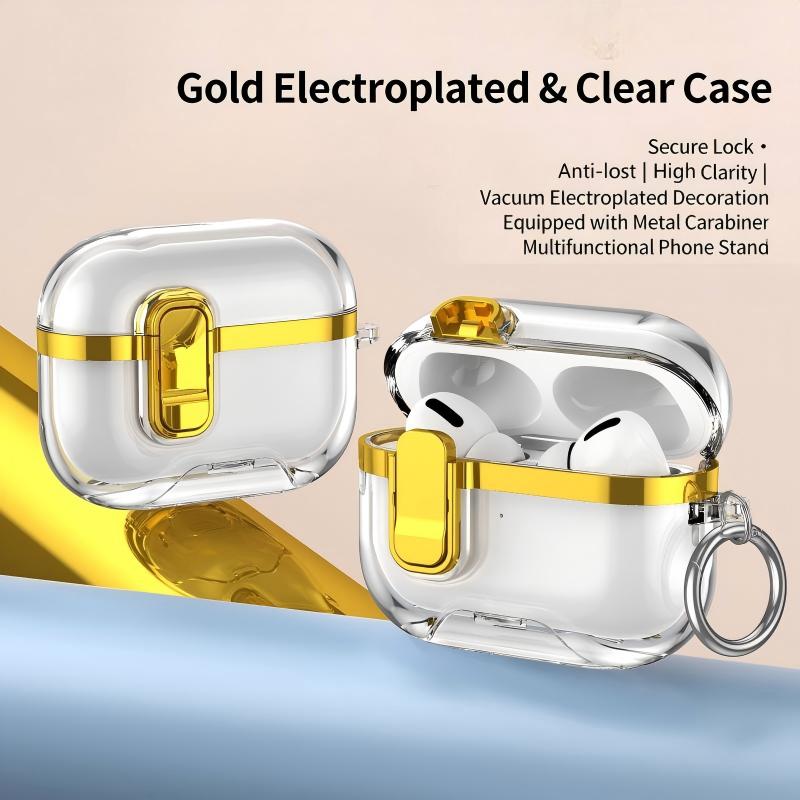 Étui de protection galvanisé haute transparence avec support de verrouillage de commutateur, couvercle transparent anti-perte avec mousqueton en