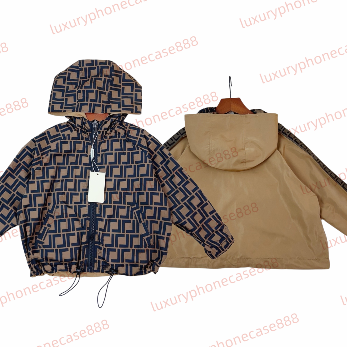 kids designer coat F letter printing baby Coats kids hoodies reversible hooded child clothesthe Spring and Autumn Annals Fasion Jacket Outwear ba