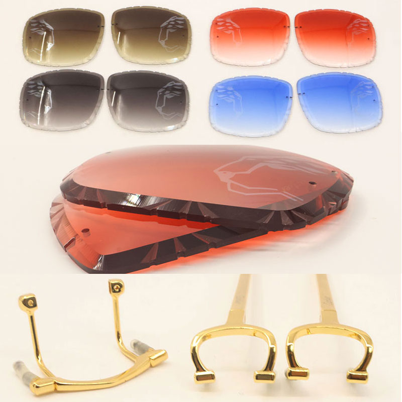Lentille de la série Leopard Objectif de luxe 3.0 Édition limitée Lunettes de soleil sans monture Lentille Accessoires de mode avec décoration C