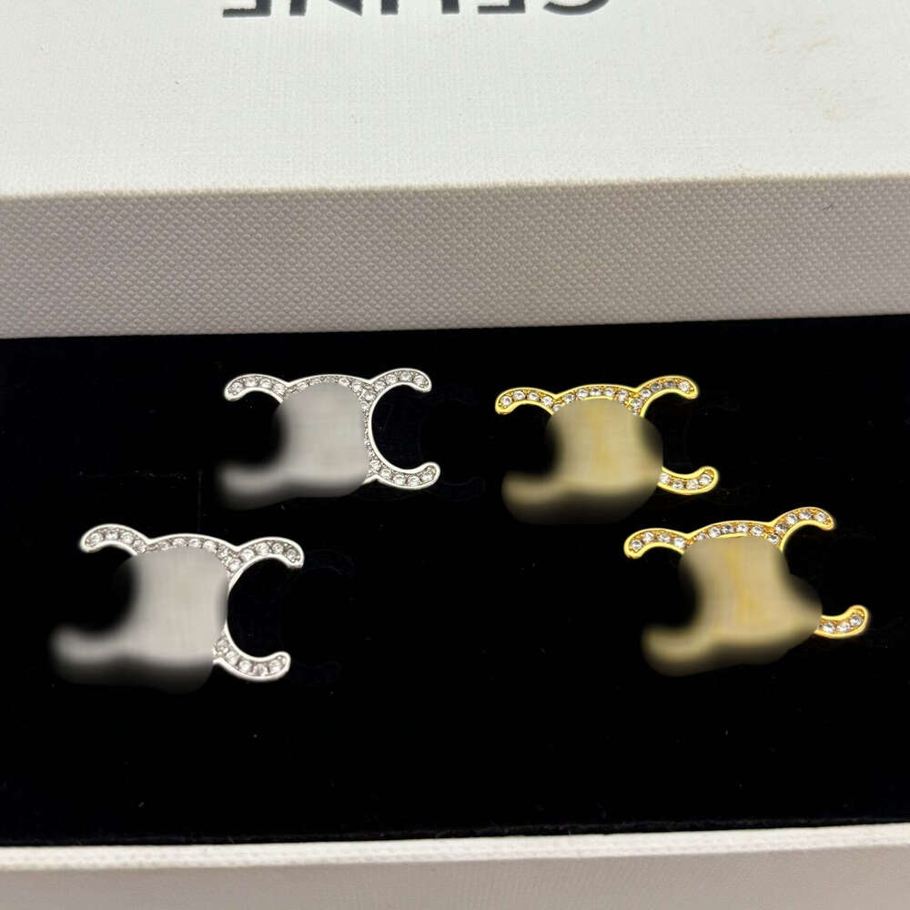 ce earings designer cc branded engrave back diamond pearl C letter stud Earring 18k Gold Silver studs Earrings Women girls Wedding Party