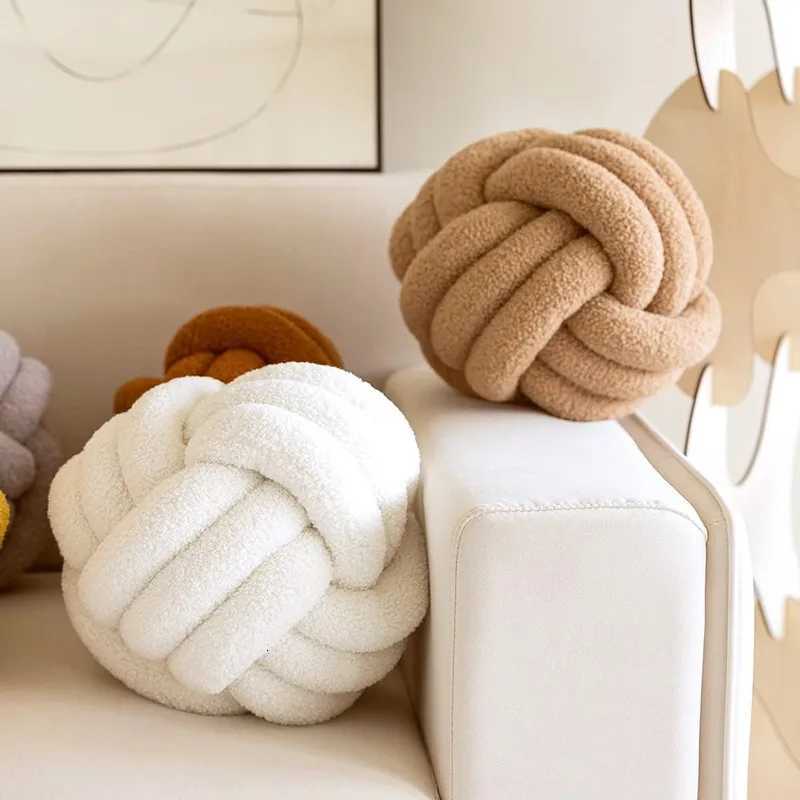 Knot Pillow Ball Soft Home Decorative Pillows Handmade Knotted Ball Throw Pillow Cushion Home Decor for Bed Couch JAF012 H260330-image-1099630338