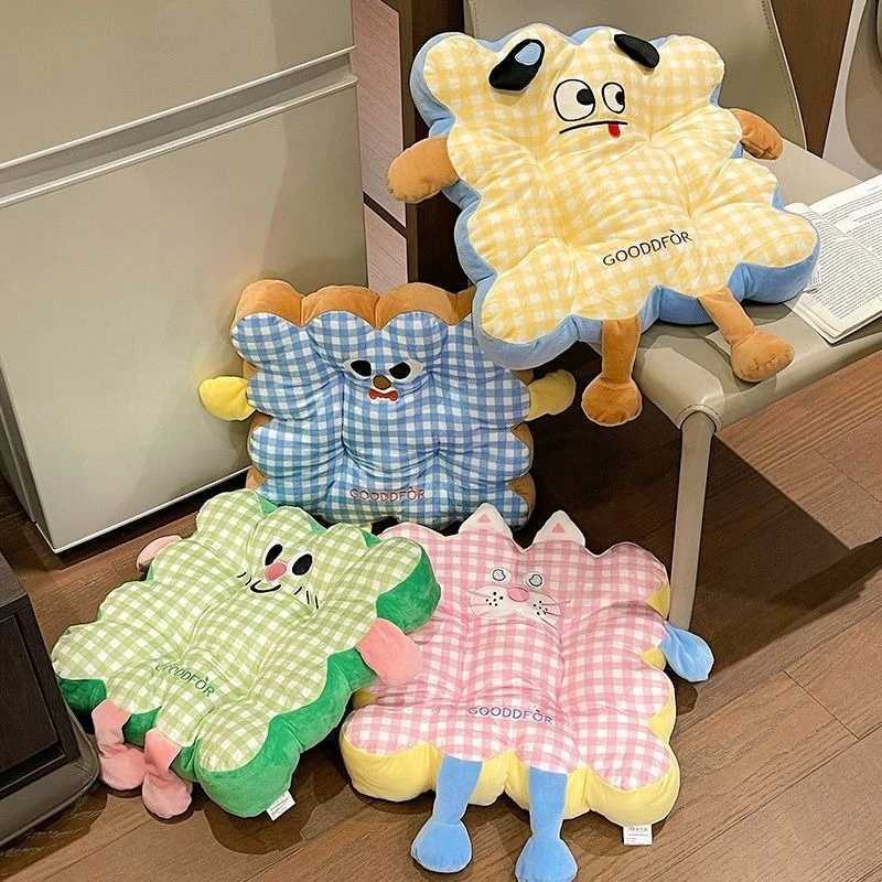 Comfy Cartoon Toast Grid-Shaped Seat Back Cushion Students Working People Casual Cushion Pillow for Home/Office/Car H260330-image-1099630744