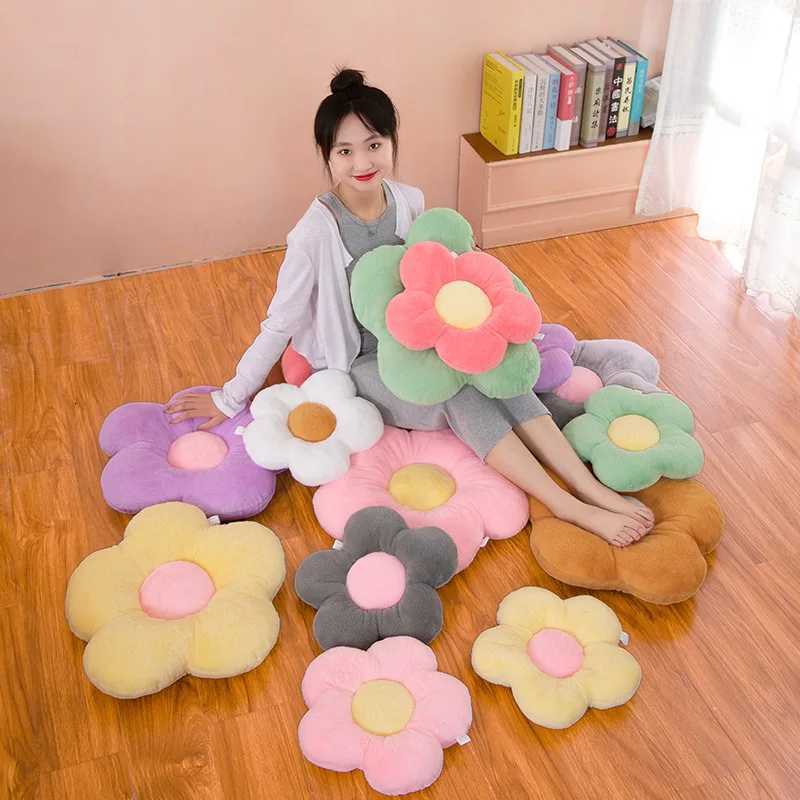 Cushion Flower Circular Shape Wool Cloth with Soft Nap Office Classroom Chair Cushion Couch Pillow Bedroom Floor Winter Thick H260330-image-1099630204