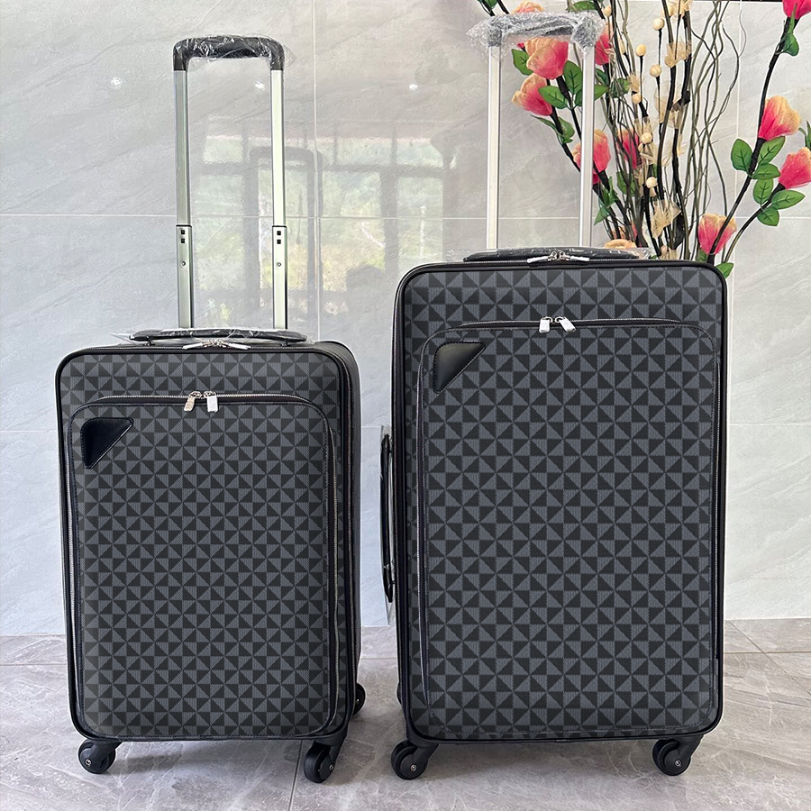 Valise en cuir véritable Valises de créateurs Bagages de luxe Spinner Boîtes aux lettres à fleurs Boîtier de chariot Sac de voyage Grande capacit