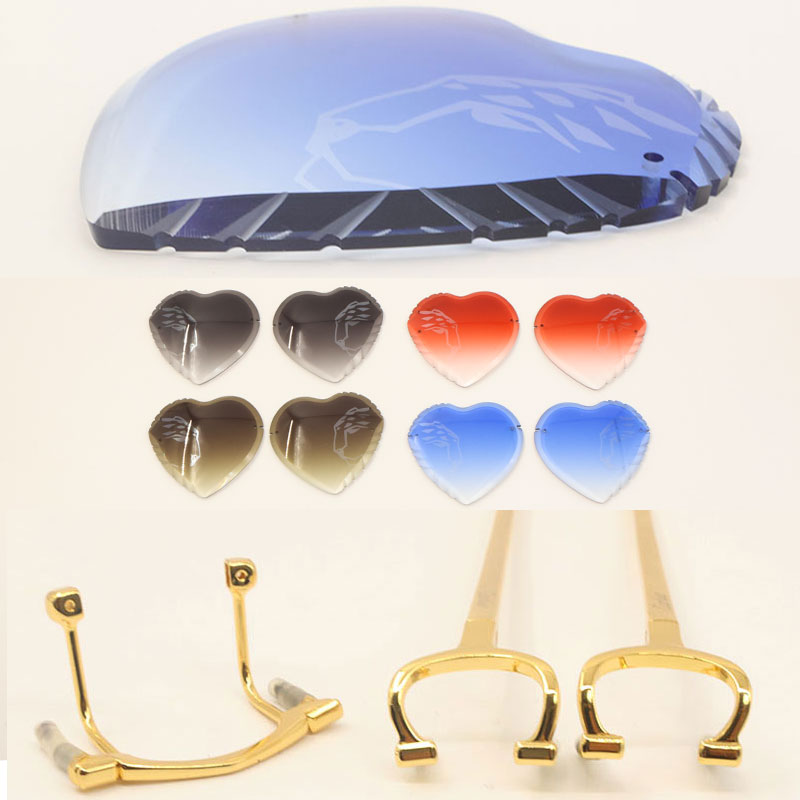 Objectif de la série Leopard Objectif de luxe 3.0 Édition limitée Lunettes de soleil sans monture Accessoires de mode avec décoration C en métal
