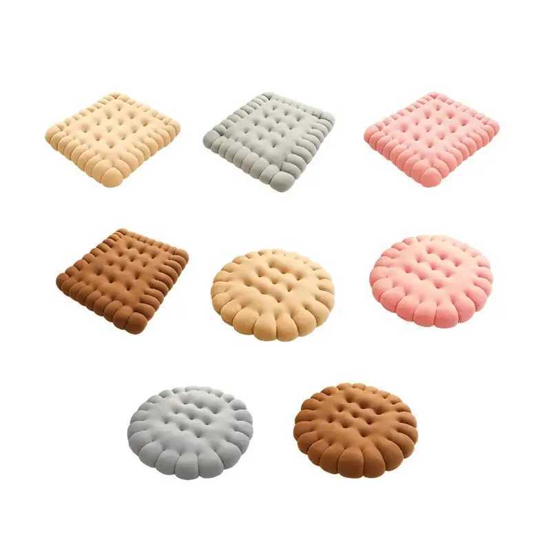 Cute Biscuit Shape Cushion Soft Thick Chair Pad Home Balcony Decor Pillow Seat Cushion H260330-image-1099630536