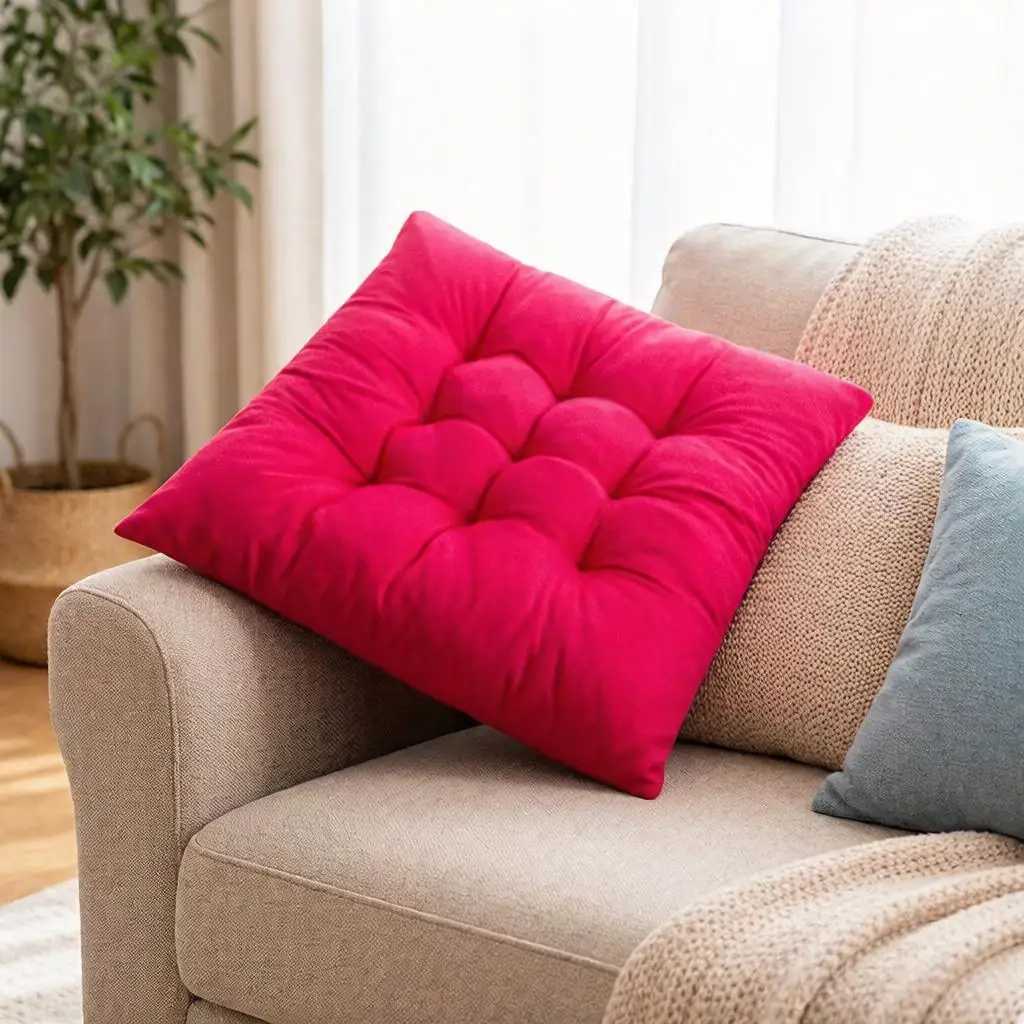 Household Soft Seat Cushion Family Sofa Commonly Used Chair Comfort Square Cushion Solid Color Durable Cozy Seat Cushion H260330-image-1099631569