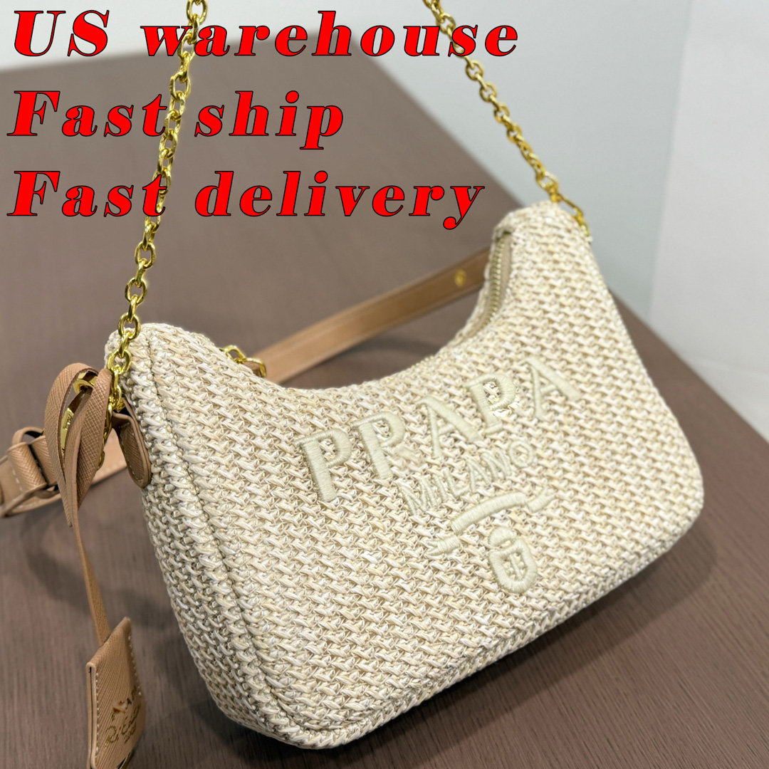 10A Beach bag designer 1:1 Straw Bags bonnie bag shoulder bags Hobos Handbags Chain Purses Crossbody Baguettes Lady Small underarm bag Woman Chai-image-953620777
