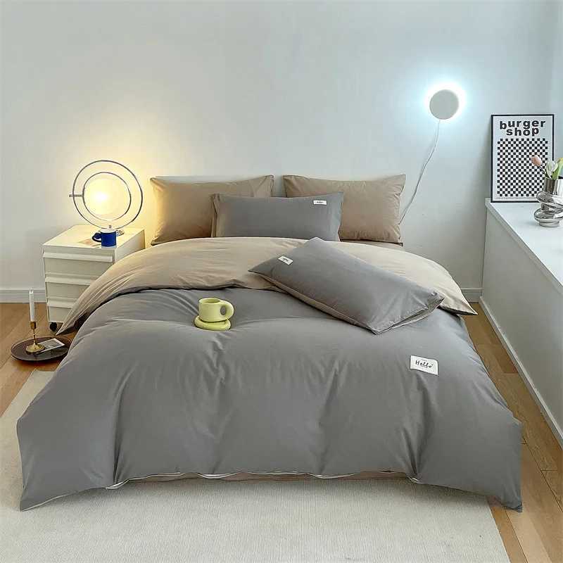 INS style high luxury solid color double-sided style single couple quilt cover soft luxury hotel apartment home bedding H260402-image-1100072459