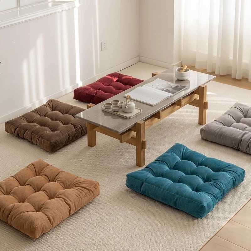 Floor Pillow Square Floor Seating Pillow Cushion Meditation Yoga Seat Kneeling Pillows Thick Tufted Cushions Mat Pad Balcony H260330-image-1099631492