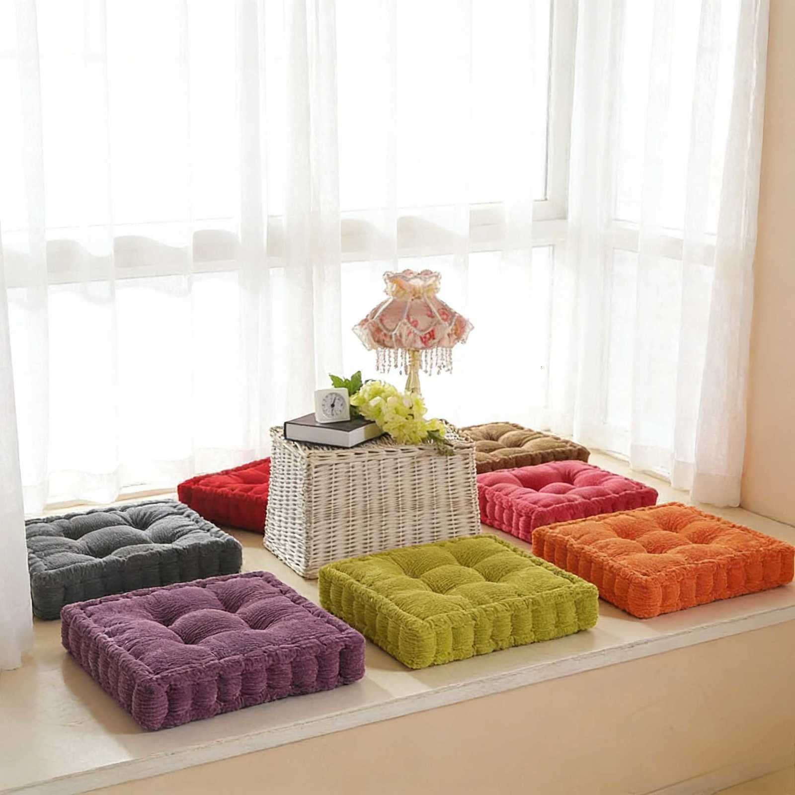 Thickened Corn Velvet Tatami Cushion Office Chair Seat Pad Sofa Mat Bay Window Mat Cloth Cushion Home Soft Pad H260330-image-1099631382