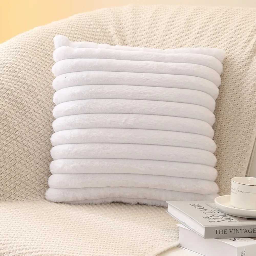 Comfortable Soft Square Pillow Cushion Cover Solid Color Nordic Sofa Decor Throw Pillow Cover Thick Striped Cushion Cover H260330-image-1099629910