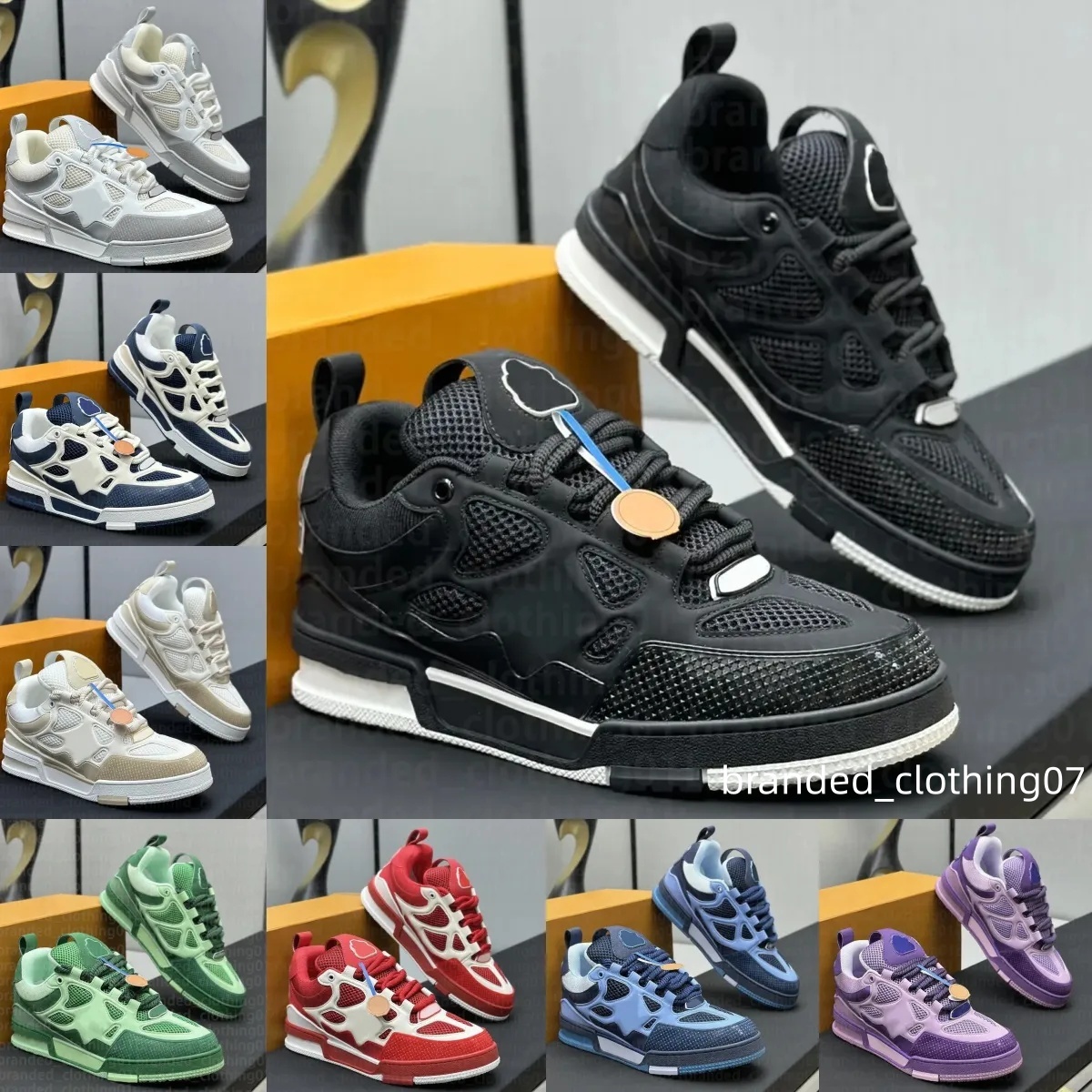 Klassiek Patroon Designer Sneakers Heren Dames Leren skateschoenen Lichtgewicht antislip Dagelijks buitenwandelschoenen Comfort Stijlvol voor alle s