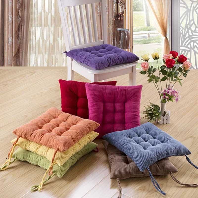 40x40cm Flannel Chair Seats Cushion Plaid Cotton Cushion Comfortable Office Computer Chair Backrest Sofa Square Cushion Pillows H260330-image-1099631563