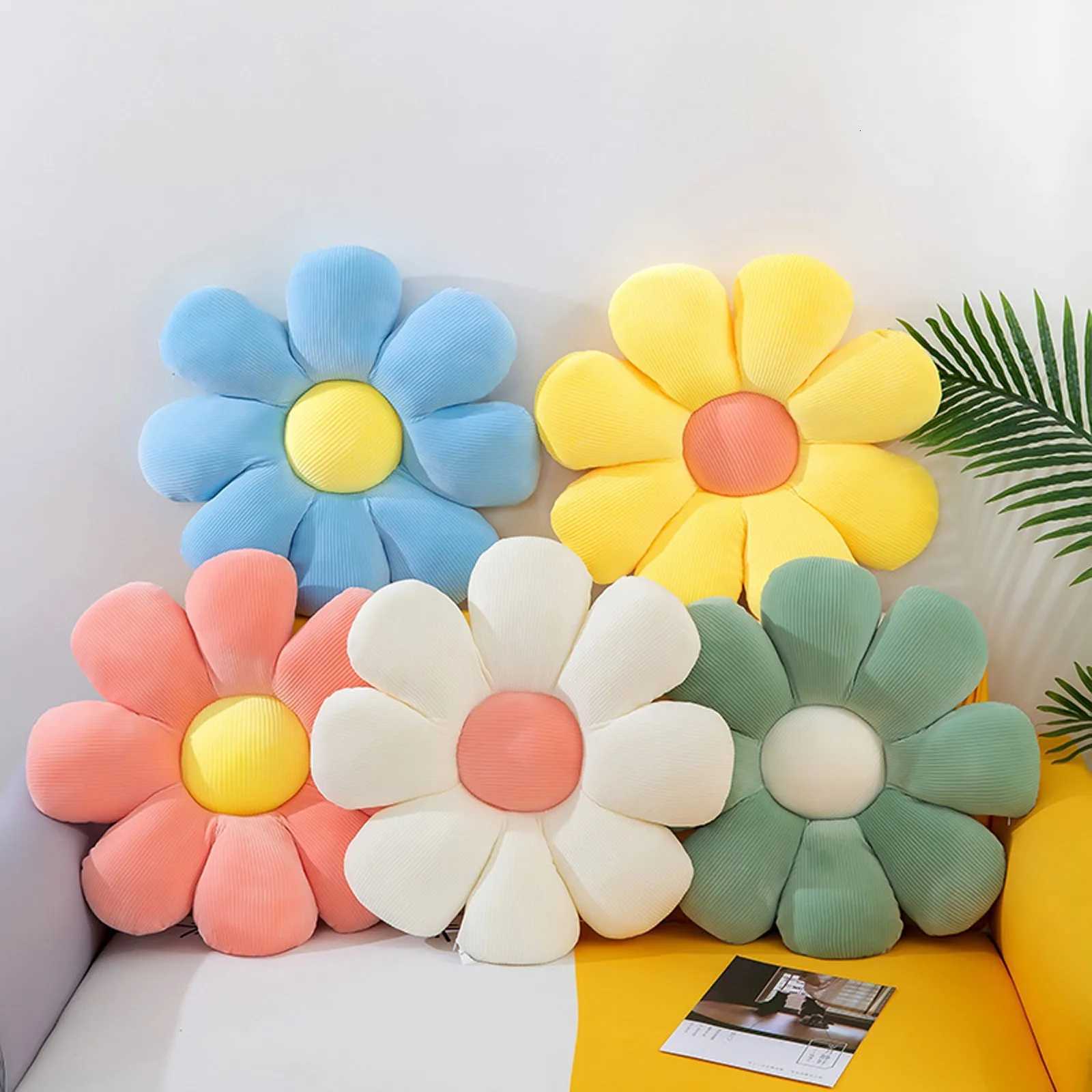 40cm Stuffed Flower Cushion Girly Room Decor Daisy Setting For Kids Bedroom Seat Pillow Bay Window Pink Flower Pillow H260330-image-1099630785