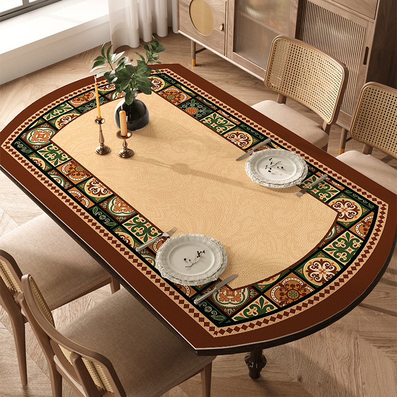 Waterproof Round Dining Oil-proof Wash-free and Scalding-proof Table Mat for Coffee Table Protection-image-1099646710