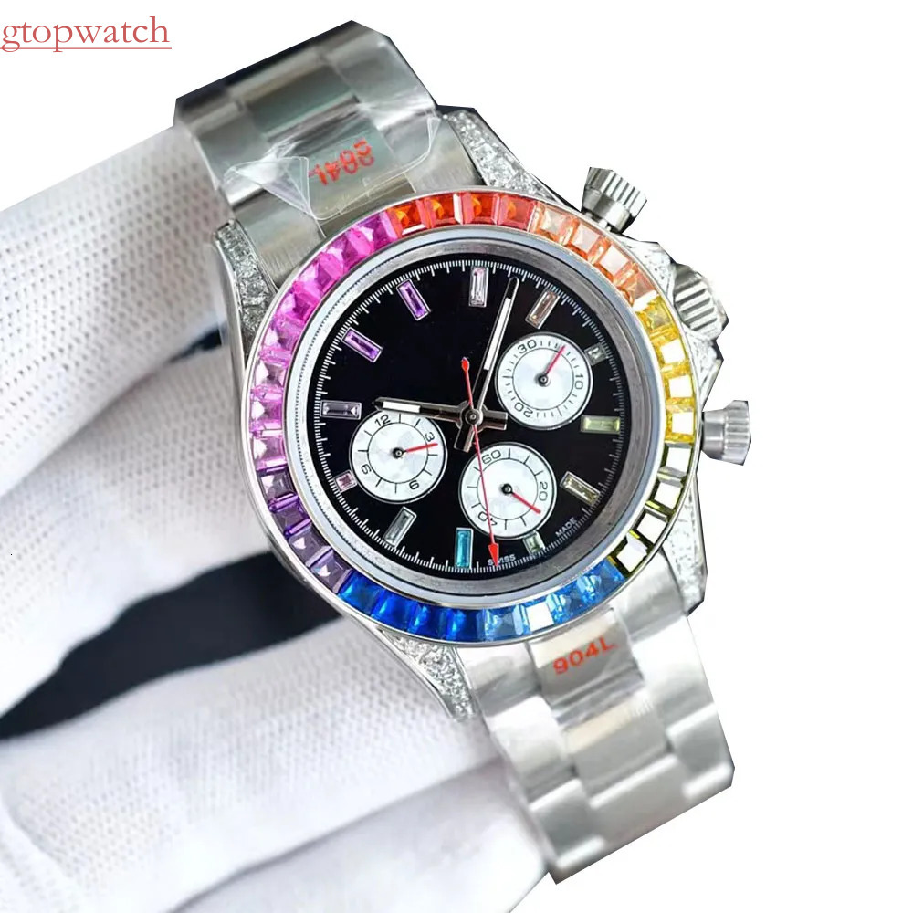 2025Diamond Rainbow Dial Watch for Men Designer Watches 40mm Mechanical Automatic Wristwatch 904L Automatic mechanical wristwatch