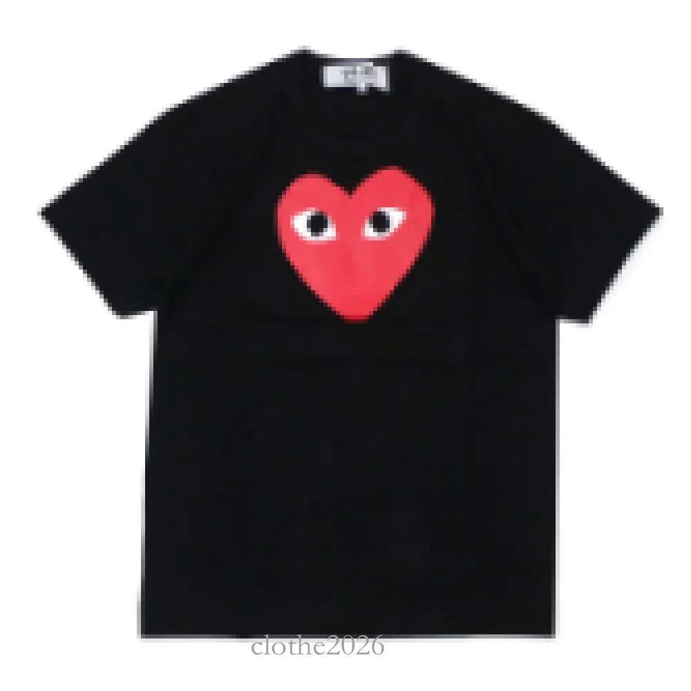 play Designer Red Heart Eyes Comme 2026 T-Shirt Unisex Kurzarm Shirt Stickerei Druck Trend Liebe Herren 871 Weiß Baumwolle