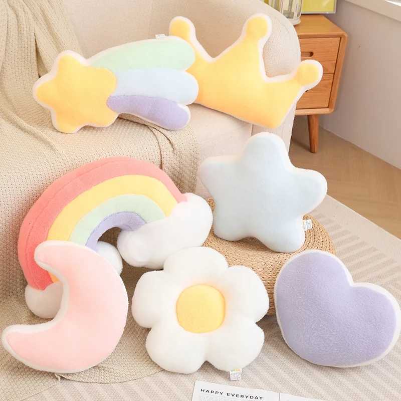 Love Moon Flower Rainbow Star Plush Pillows Lovely Soft Stuffed Cartoon Homedecor Cushion For Birthday Christmas Gift H260330-image-1099630432