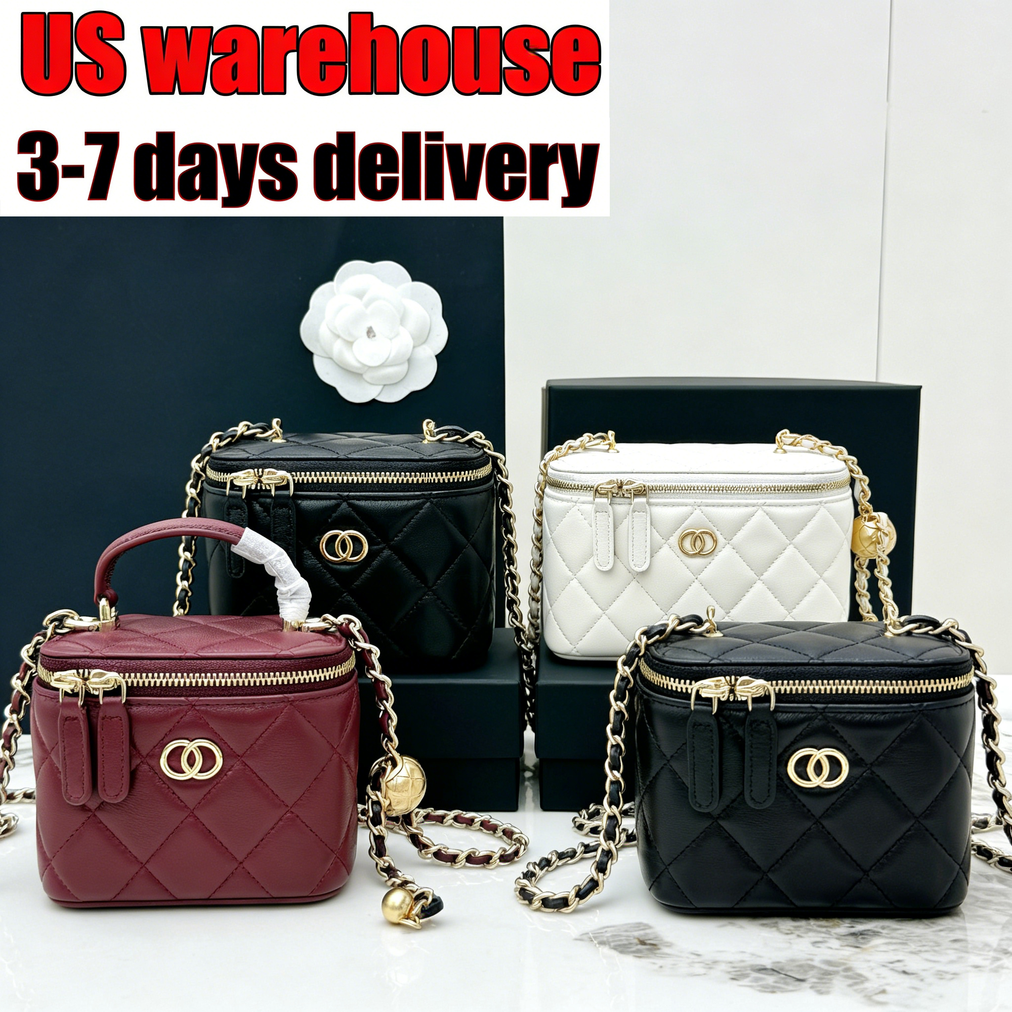 With Mirror Designer Mini Cosmetics Bags Makeup Bag Mini 22 23 Tote Handbag Women Toiletry Cross Body Bag Crossbody Leather Make up Bags-image-995464745
