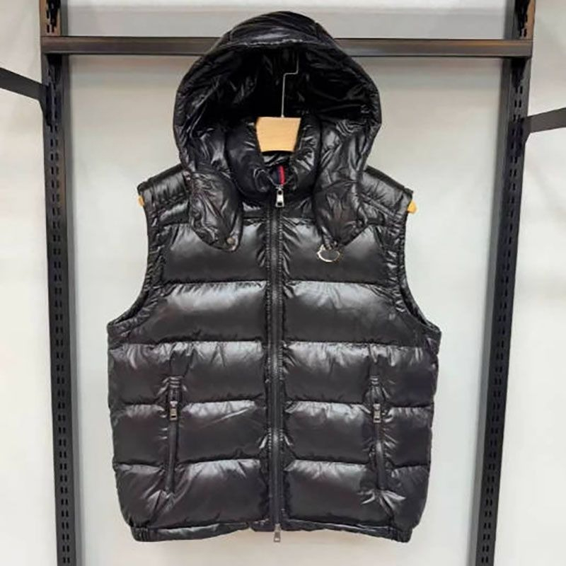 Designers Winter Men Puffer Jacket Men Down vest with Hooded Casual White Duck vests Coats Male waterproof Outdoor Zipper Windproof Warm Jackets S-X