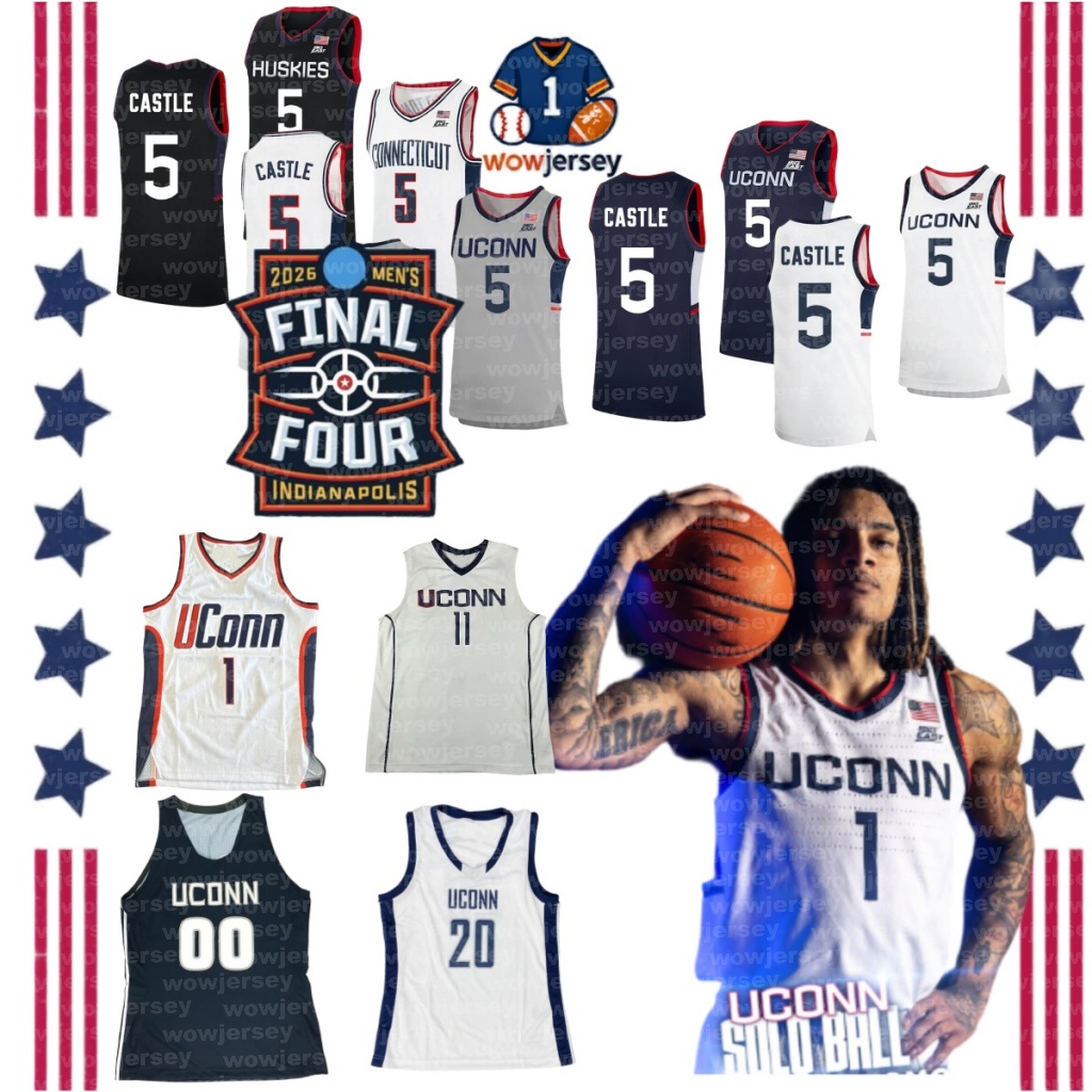 2026 Final Four UConn Huskies Maillot de basket-ball Solo Ball Silas Demary Jr. Braylon Mullins Alex Karaban Tarris Reed Jr. Jaylin Stewart Rrezo