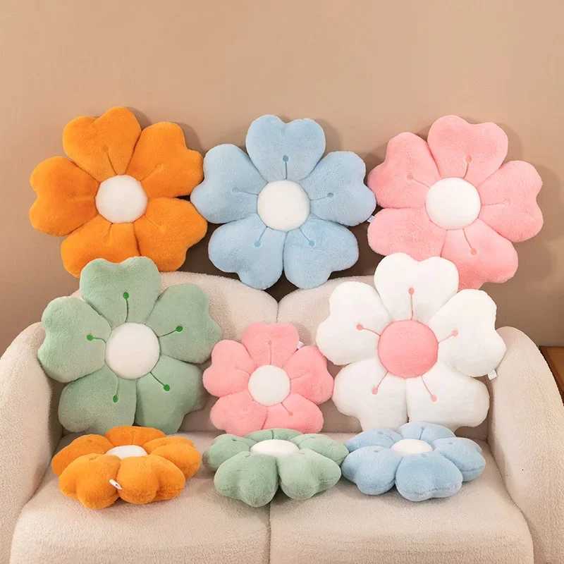 Plush Pillow Comfortable Daisy Flower Shaped - Cute Decorative Pad for Bed and Sofa Soft Polyester Fabric H260330-image-1099630176