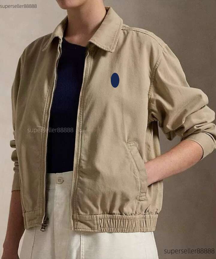 Designer Women's Jacket Polo Jacket Cotton Pony Embroidery Woman Jacket Classic Long Sleeve Zipper Loose Veteran Lady Jackets Outerwear High Qu