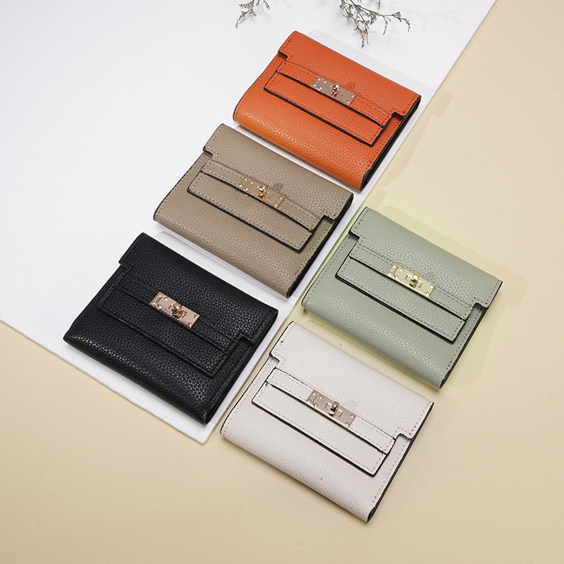Hot-Selling Ins Style Women, High-End PU Simple Korean Version, Short Women's Wallet, Wholesale Leather Wallet 70% off for Students