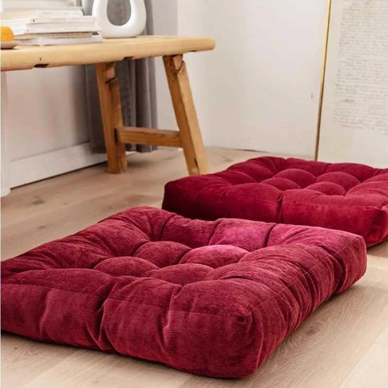 Christmas Red Floor Square Seat Pillow Solid Tufted Thick Pad Meditation Seating Cushion For Yoga Balcony Chair Seat Cushions H260330-image-1099631364