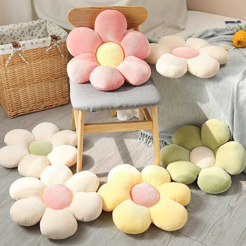 35CM Colorful Flowers Plush Pillow Plant Petal Cushion Stuffed Toys for Girls Baby Home Decor Gift H260330-image-1099630813