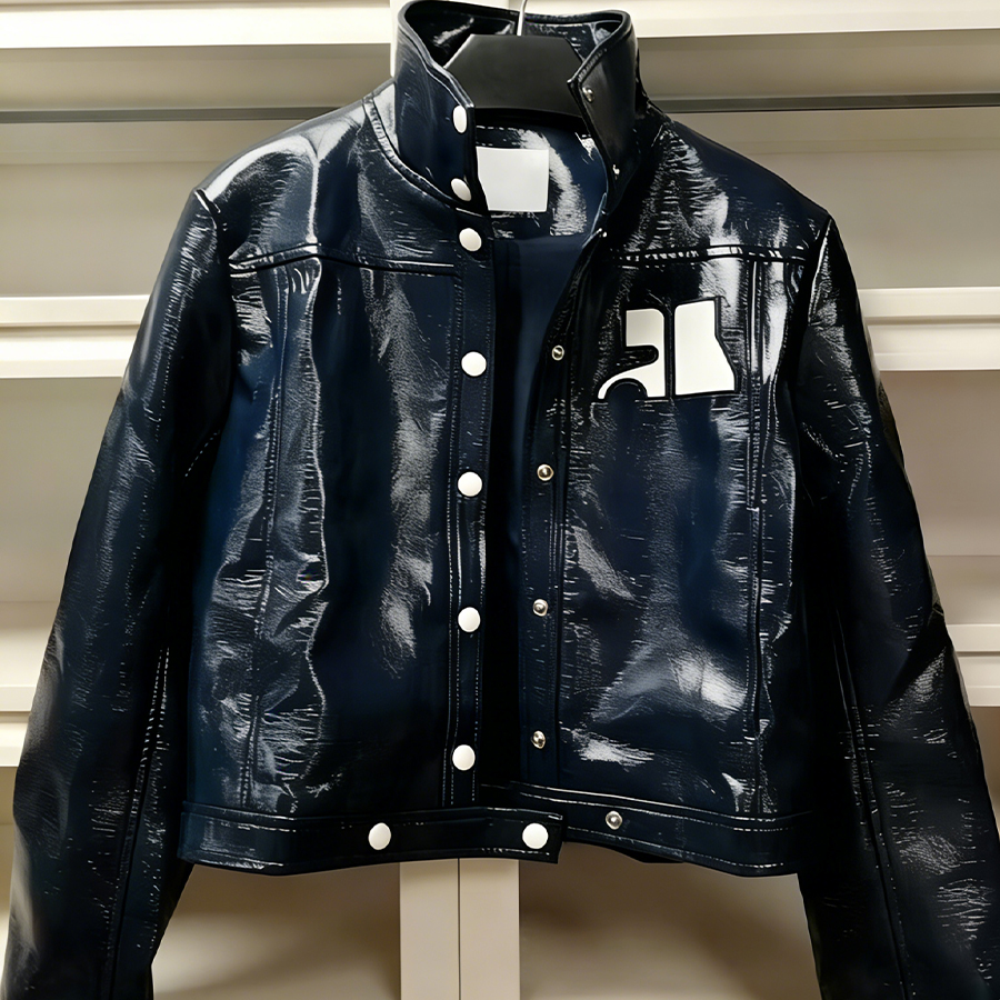 Coat Designer Jackets Men And Women Leather Jackets Glossy Granular Leather Jackets Fur Coats Motorcycle Jackets Windbreakers Black And Red Lacque L