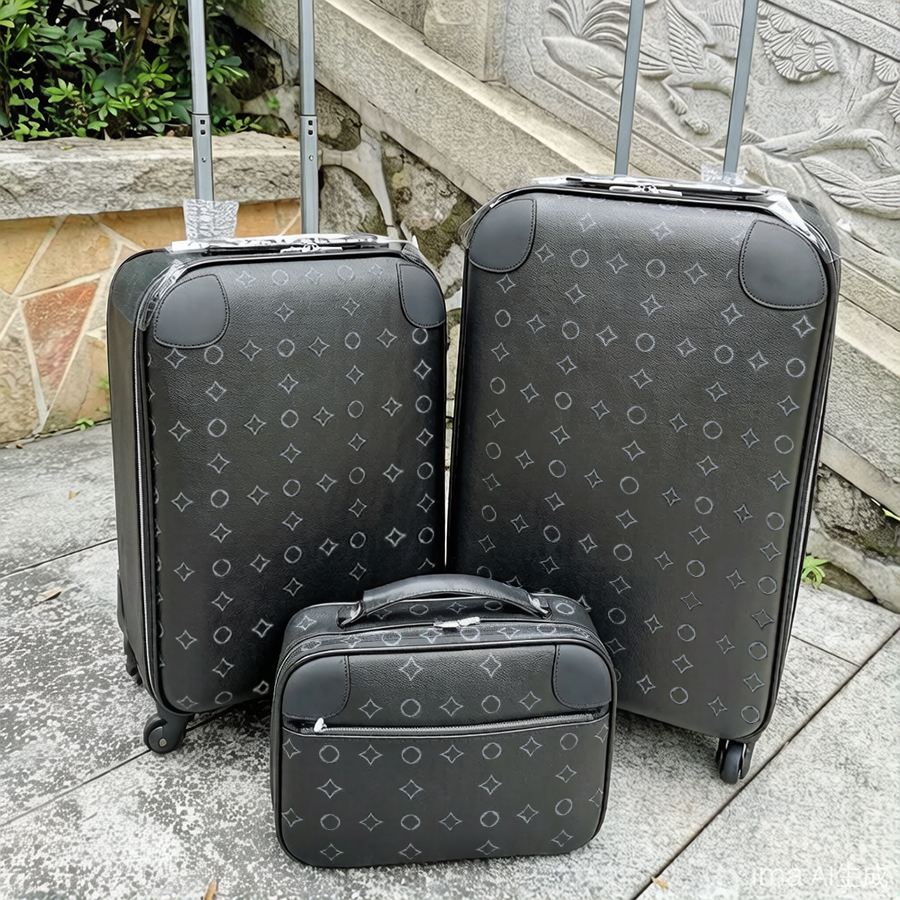 Valises en cuir véritable Valise de créateur Bagages de luxe à roulettes Boîtes aux lettres à fleurs Valises à roulettes Sac de voyage Grande cap