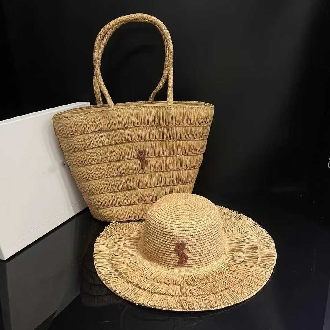 beach hat and bag straw hat and bag two pieces tassel hat with bag designer bucket hat sun visor hat hats designers women designer hat for women pre