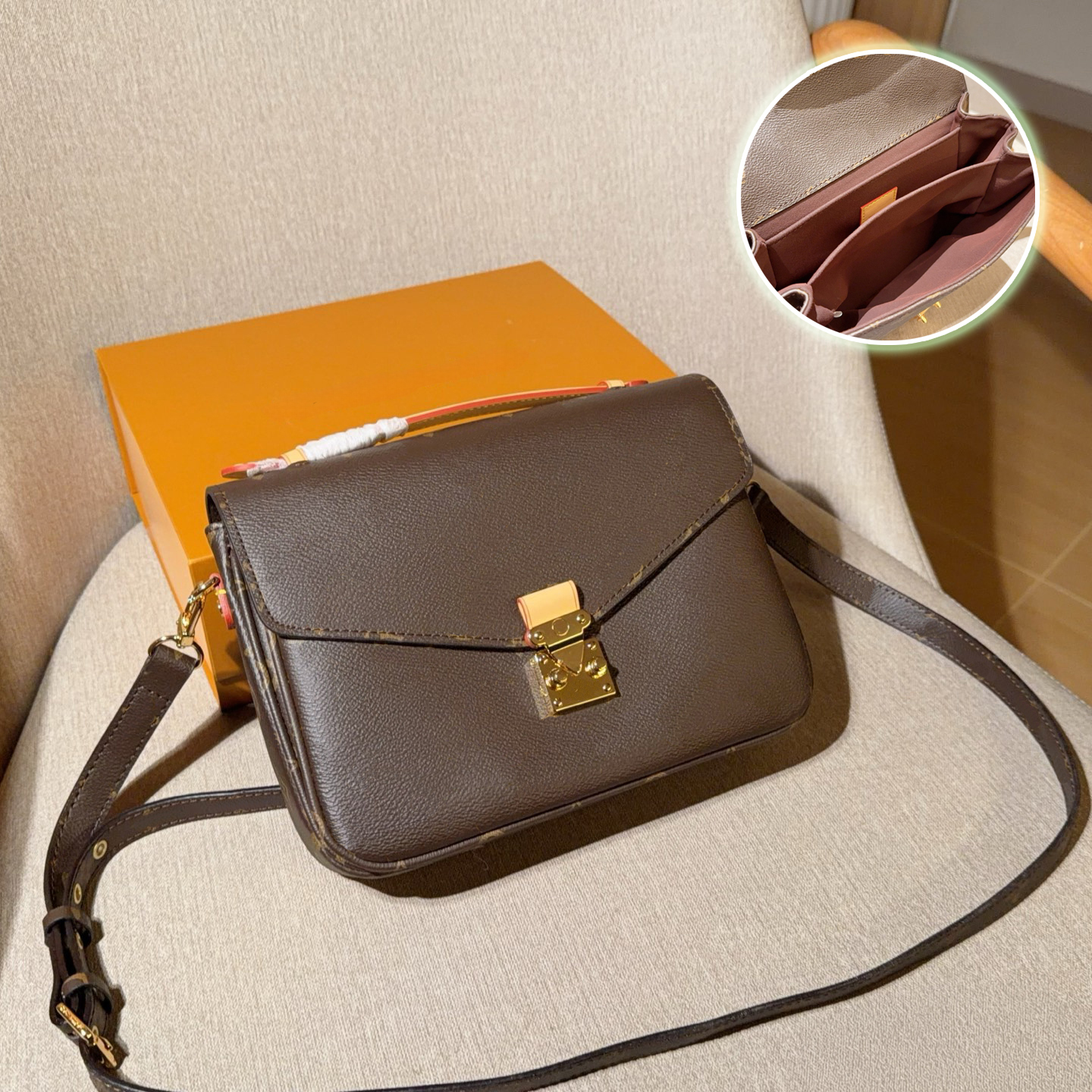 Sac à bandoulière en cuir pour femmes, sac à bandoulière à rabat, Mini messager de luxe, sac à main carré à plusieurs compartiments avec serrure
