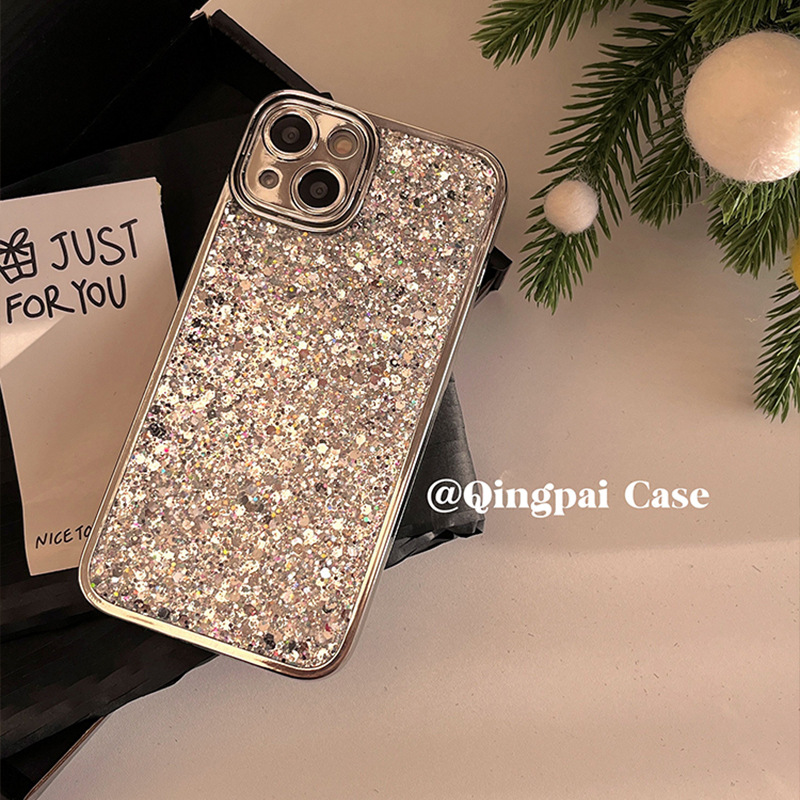 Silver Rhinestone Luxury Case For iPhone Women Fashion-image-1099598699