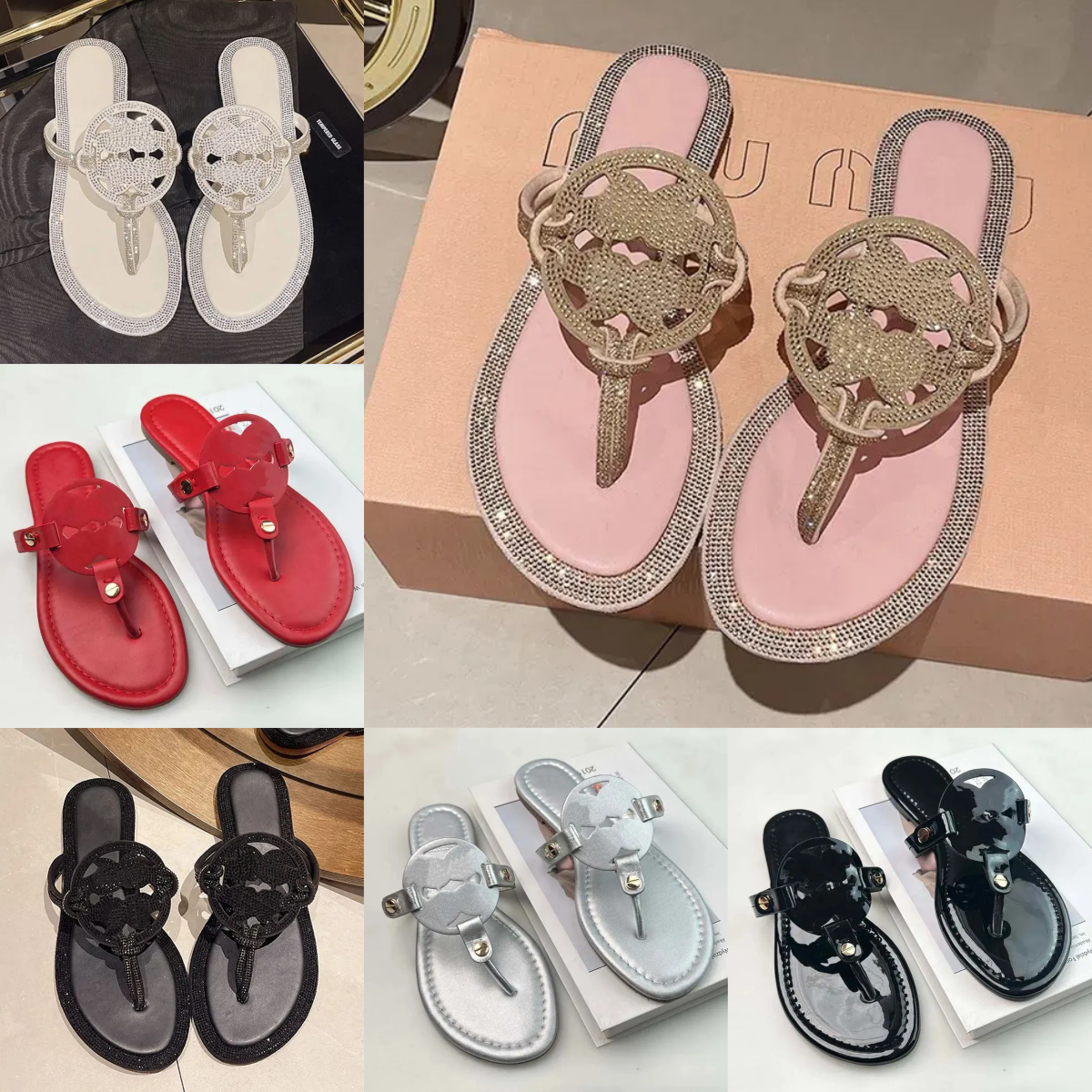 Sandales de créateurs TB Diapositives Femmes TB Flip-Flop Summer Beach Pantoufles Casual Mode Hot Classic Luxury Clip sur Sandales Chaussures pla